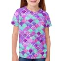 ENLACHIC Girls Teens Pink Flamingo Printed Summer Short Sleeve T-Shirts Cute 3-16 Years