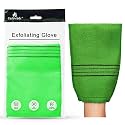 ENLIWISH Korean Beauty Skin Exfoliating Bath Scrub Gloves 2Pcs - Bath Wash Towel Korean Exfoliating Towel Body Beauty Back Scrubber For Shower (Green)