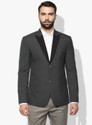 ENNOBLE Men Solid Single Breasted Formal Blazer (Grey)