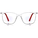 ENRICO Bluno Square Zero Power Computer Glasses for Men | Anti-Glare Blue Light Filter Computer Glasses for Eye Protection from Laptop/Mobile Screen | Blue Cut Reading Glasses for Women (Large)