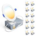 Ensenior 12 Pack 4 Inch LED Recessed Ceiling Light, 5CCT, 750LM 9W 120V