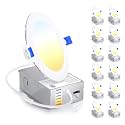 Ensenior 12 Pack 4 Inch LED Recessed Ceiling Light, 6CCT, 750LM 9W 120V