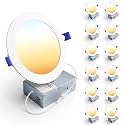 Ensenior 12 Pack 5 Inch LED Recessed Ceiling Light, 5CCT, 1100LM 12W 120V