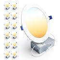 Ensenior 12 Pack 7 Inch LED Recessed Ceiling Light, 5CCT, 1600LM 15W 120V