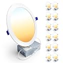 Ensenior 12 Pack 8 Inch LED Recessed Ceiling Light, 5CCT, 1600LM 18W 120V