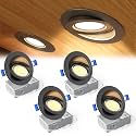 Ensenior 4 Pack 4 Inch Black LED Eyeball Gimbal Recessed Light, 5CCT