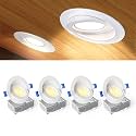 Ensenior 4 Pack 4 Inch LED Eyeball Gimbal Recessed Light, 5CCT Dimmable