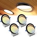 Ensenior 4 Pack 6 Inch Black LED Eyeball Gimbal Recessed Light, 5CCT
