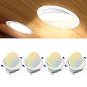 Ensenior 4 Pack 6 Inch LED Eyeball Gimbal Recessed Light, 5CCT Dimmable