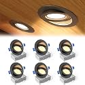 Ensenior 6 Pack 4 Inch Black LED Eyeball Gimbal Recessed Light, 5CCT