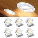 Ensenior 6 Pack 4 Inch LED Eyeball Gimbal Recessed Light, 5CCT Dimmable