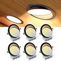 Ensenior 6 Pack 6 Inch Black LED Eyeball Gimbal Recessed Light, 5CCT