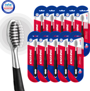 enshine expert protection toothbrush for adults  deep plaque removal  non-slip grip ultra soft toothbrush pack of 10
