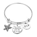 ENSIANTH Social Worker Gifts MSW Graduation Bracelet You Make A Difference Jewelry Starfish Bracelet