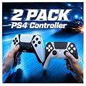 Enstixsm 2 Pack for PS4 Controller,Wireless Dual Remote Shock Control for PS4 Slim Pro,ALPS Zero Drift Sticks Game Control,PC Gaming Turbo Back Paddles Gamepad,Alternative Original