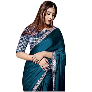 women39s embroidery work silk saree with blouse piece