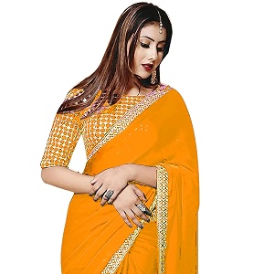 women39s embroidery work silk saree with blouse piece