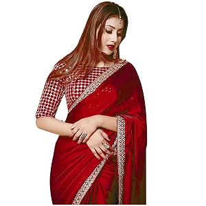 women39s embroidery work silk saree with blouse piece