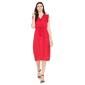 ENTELLUS Western V Neck Inside Belt Red