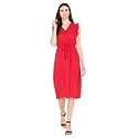 ENTELLUS Western V Neck Inside Belt Red