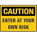 Enter At Your Own Risk Warning Metal Sign Tin Signs Aluminum Plaque for Outdoors Use Yard Farm Fence Home Wall Decor 12x16 inch