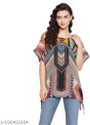 Enterprises Himani Casual Kaftan Sleeve Geometric Print, Tribal Women Blue Top
