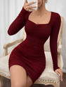 ENTERPRISESJSK Women Bodycon Maroon Above KneeMid Thigh