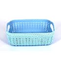Multipurpose Storage Basket Set – Plastic Rectangle Basket Set of 2 Without Lid for Kitchen, Cabinets, Bathrooms, Ideal for Storing Stationery, Vegetables, Clothes, Makeup Items(Q-2)