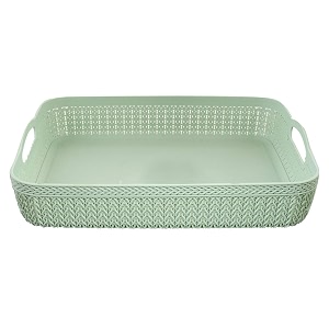 unbreakable storage basket set  plastic flexible storage tray with handle for kitchen cabinates office bathrtoom storage organizer of cutlery vegetables fruits stationaryq-3