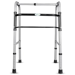 entros folding adult walker  sturdy frame  reciprocal light weight anti-skid base amp height adjustable portable walker for old people handicap amp patients  w779a
