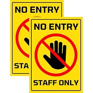 No Entry Staff Only Sign Sticker Board