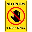 No Entry Staff Only Sign Sticker Board