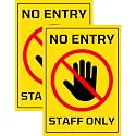 No Entry Staff Only Sign Sticker Board