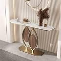 Entryway Table Console Table with Storage, Narrow Long Sofa Table for Behind Couch Entryway (White, 100cm/39.4in)