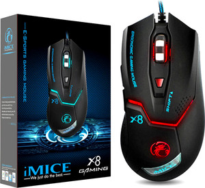 entwino imicex8 gaming mouse 6d high compatibility for gaming pc  laptop with rgb light wired ambidextrous optical  gaming mouse