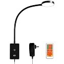 ENUOTEK LED Wall Mount Reading Light, Book Lights with Remote Control for Bed, 5W 500Lm Dimmable Gooseneck Headboard Reading Lamp, 3 Lighting Colors, 120° Wide Lighting Angle, Timer Auto Off