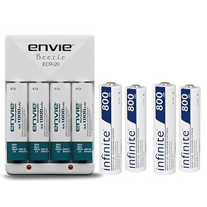 envie ecr 20  4 x aa 1000mah  4 x aaa 800mah standard rechargeable battery charger for aa amp aaa ni-mhni-cd with batteries for toys flashgun remote torch smartdoor lock