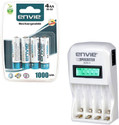Envie Speedster ECR-11 + 4xAA 1000 Ni-CD rechargeable  Camera Battery Charger
