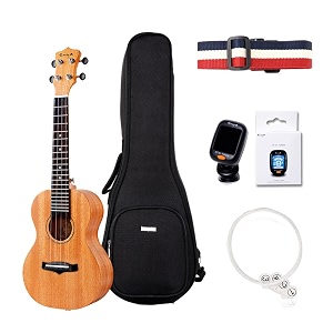 enya soprano solid mahogany ukulele kus-25d set with gig bag tuner string strap for beginner kus25d