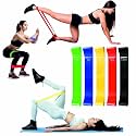 ENZAMOL Unisex Pack of 5 Different Levels Theraband for Exercise Band for Home & Gym Resistance Bands for Workout Free Carrying Bag Resistance Tube Resistance Band for Exercise Stretch Band
