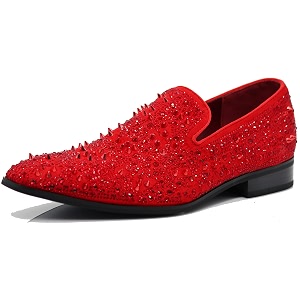 Enzo Romeo Men Fashion Rhinestones Studs Tuxedo