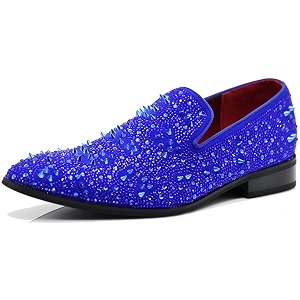 Enzo Romeo Men Fashion Rhinestones Studs Tuxedo