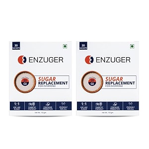 enzuger 11 sugar replacement  natural low glycemic index sweetener  pcos amp diabetic-friendly  no sugar no erythritol no artificial sweeteners no aftertaste  made with naturally sourced ingredients  5gm 30 sachets pack of 2