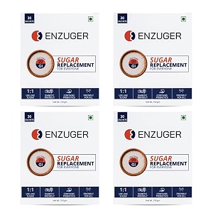 enzuger 11 sugar replacement  natural low glycemic index sweetener  pcos amp diabetic-friendly  no sugar no erythritol no artificial sweeteners no aftertaste  made with naturally sourced ingredients  5gm 30 sachets pack of 4