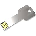 eo Pendrive 16GB Key Shaped Metal Pen Drive with Fast Class 10 Chip USB 2.0 (Silver)