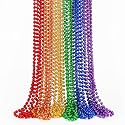 EOBOH 12PCS Pride Accessories, Pride LGBTQ Beads Necklace Stuff, Metallic 6 Kinds of Rainbow Necklace Bulk, Gay Lesbian LGBT Costumes Decorations for Pride Month Parade Throws Party Favors