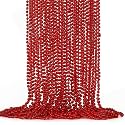 EOBOH 144PCS Bead Necklace, Red Christmas Bead Stuff Party Favors, 33" Necklaces Festival Parade Throw Accessories for Wedding Birthday Valentines Mardi Gras Christmas Celebrations Decorations