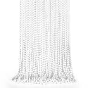 EOBOH 50PCS Bead Necklace, White Mardi Gras Bead Necklace Stuff Party Favors, 33" Mardi Gras Beads Necklaces, Festival Parade Throw Accessories for Wedding Birthday Celebrations Decorations