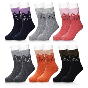 eocom kids wool socks for boys girls warm hiking thermal winter cozy soft thick toddlers crew boot socks 6 pairs