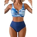 Eomenie High Waisted Bikini Sets for Women Tummy Control U Wired Swimsuit